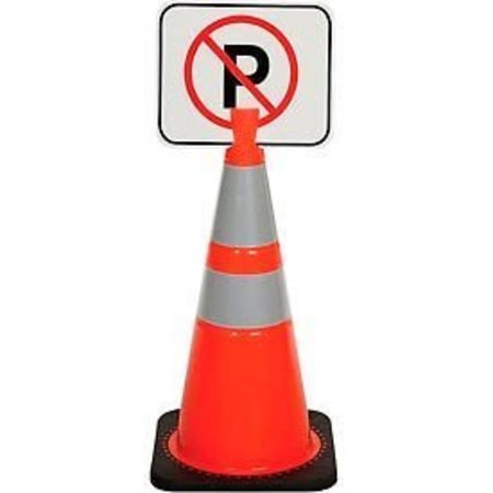 CORTINA SAFETY PRODUCTS Cone Sign - No Parking, 13" x 11", Black on Orange, 1 Each 03-550NP